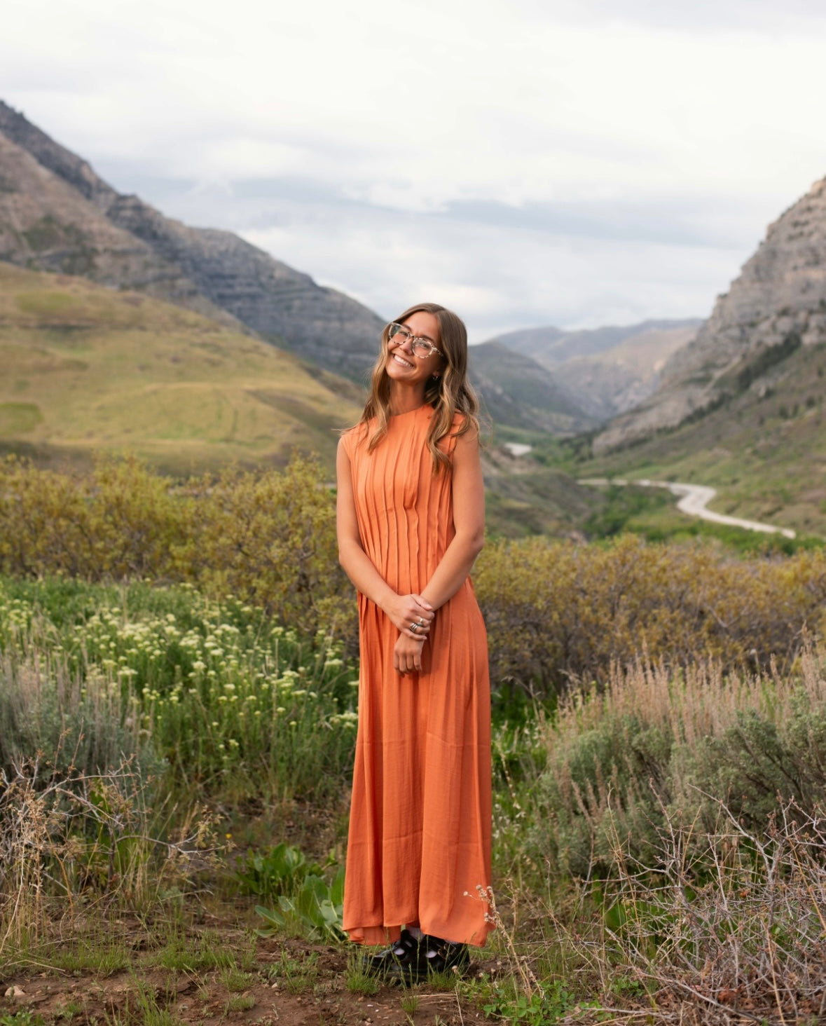 Elaine Orange Dress