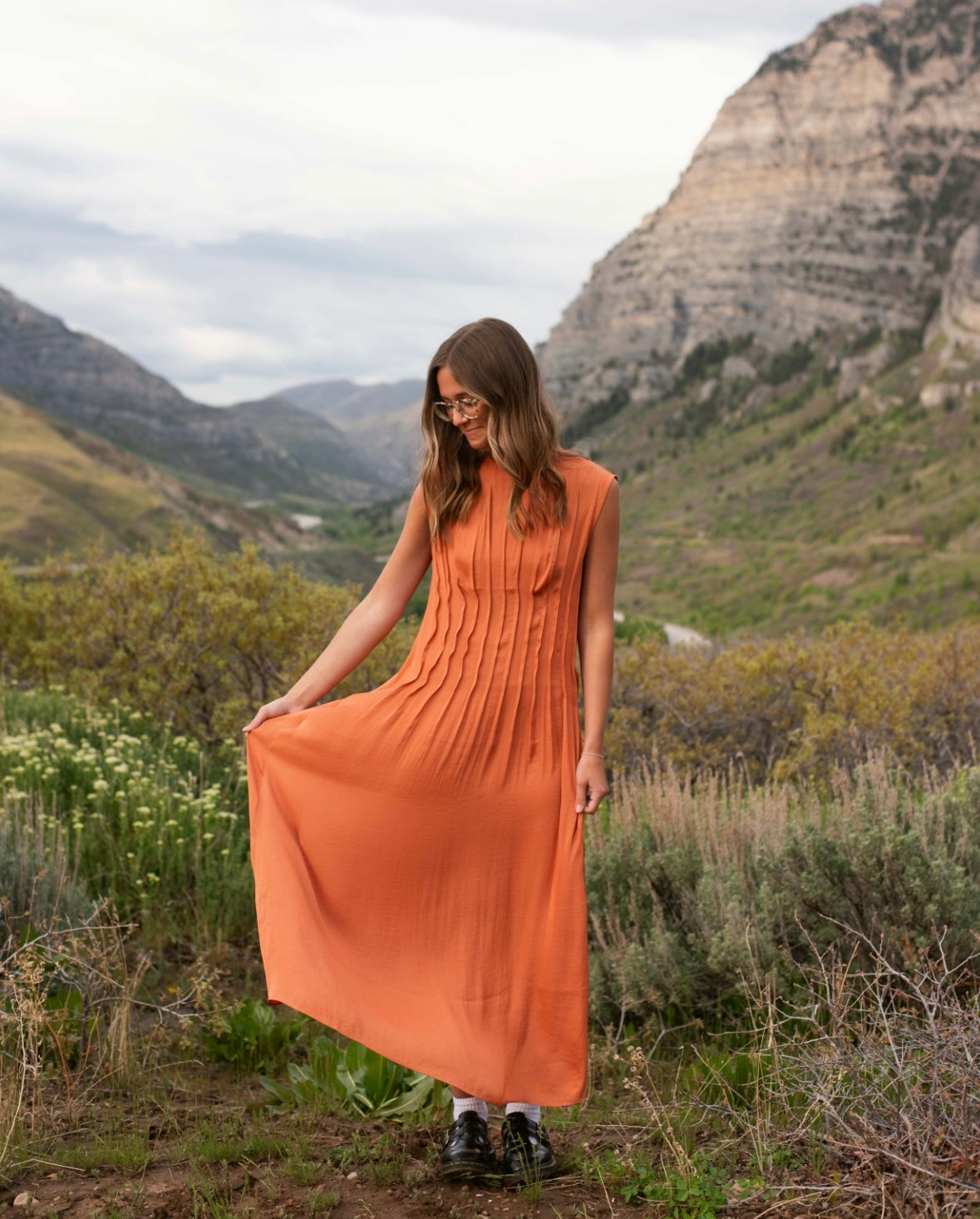 Elaine Orange Dress