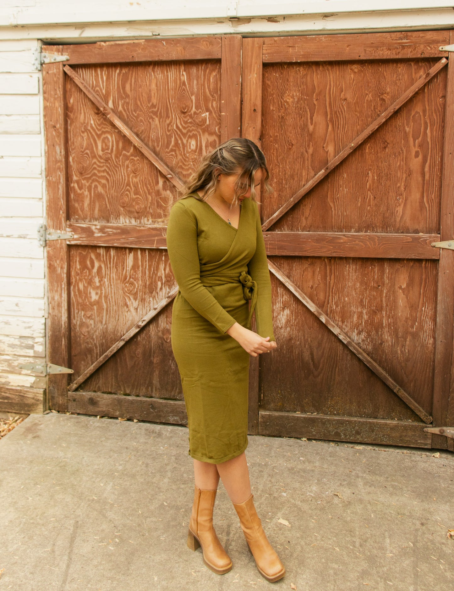 Olive Sweater Dress