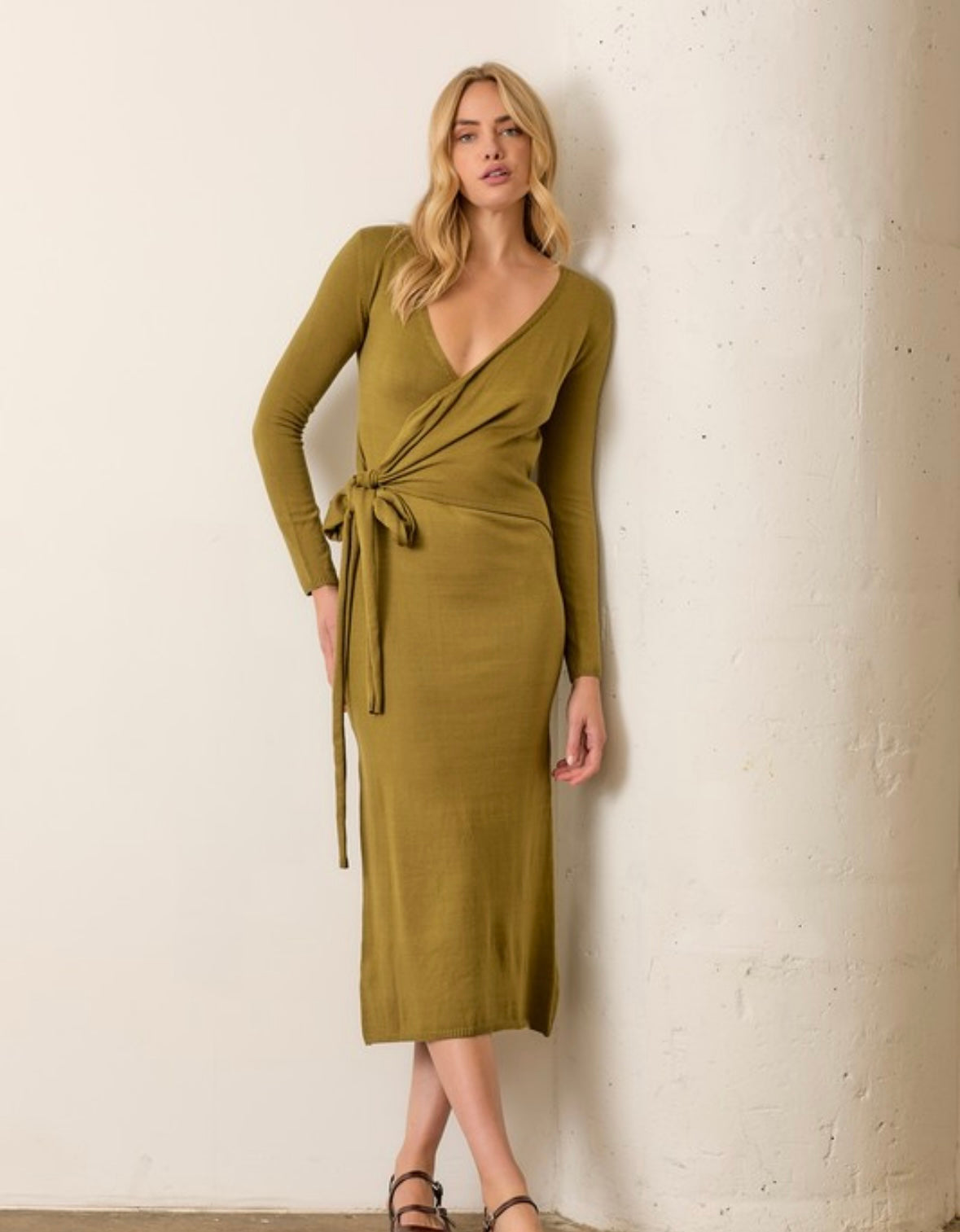 Olive Sweater Dress